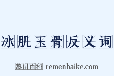 冰肌玉骨反义词是什么意思的图片